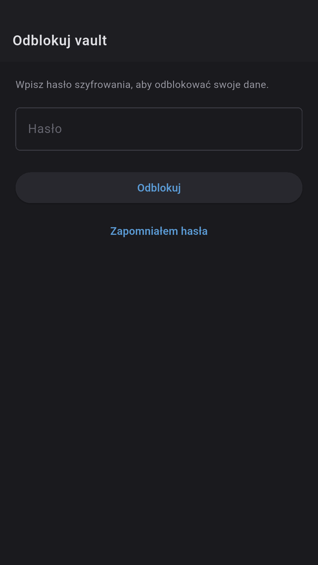 Vault unlock
